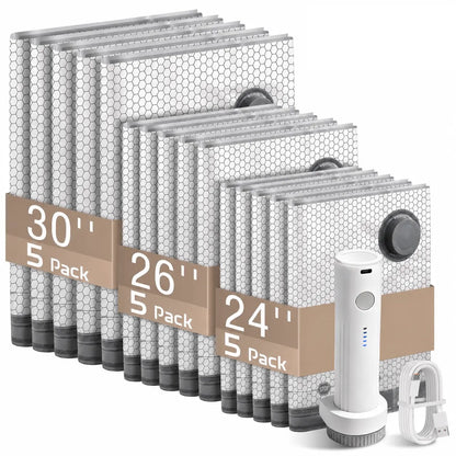 BLOOM LL [2026 Upgraded Edition] — 9/12/15/27-Piece Leak-Proof Vacuum Travel Storage Bag Set. Includes Rechargeable Cordless Electric Air Pump. Ideal for Clothing, Bedding, Luggage, Suitcases, and Moving Storage. Summerwins