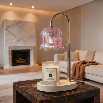 Flower-Shaped Candle Warm Light Strip with Timer Function: Aromatherapy Candle Heating Light, Unique Glass Lamp, Adjustable Height, Suitable for Home Bedroom Decor; Birthday Gift, Gifts for Her and Him, Tiktok Store Spring/Summer Celebrations
