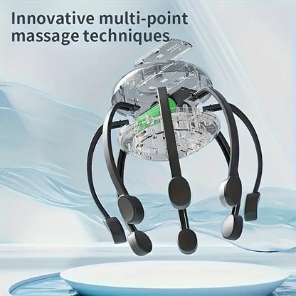 8-Finger Head Massager - 5 Modes/Usb Charging, Home and Travel Essential, to Relax the Whole Body and Suitable for Long Hours of Tense Work.