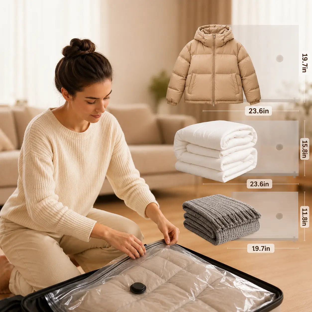 BLOOM LL [2026 Upgraded Edition] — 9/12/15/27-Piece Leak-Proof Vacuum Travel Storage Bag Set. Includes Rechargeable Cordless Electric Air Pump. Ideal for Clothing, Bedding, Luggage, Suitcases, and Moving Storage. Summerwins