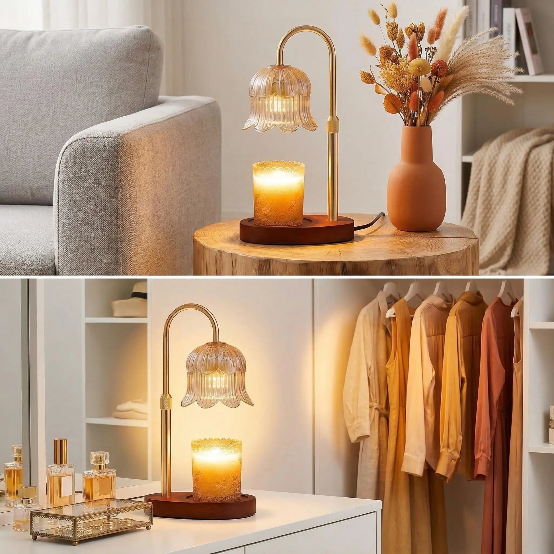 Flower-Shaped Candle Warm Light Strip with Timer Function: Aromatherapy Candle Heating Light, Unique Glass Lamp, Adjustable Height, Suitable for Home Bedroom Decor; Birthday Gift, Gifts for Her and Him, Tiktok Store Spring/Summer Celebrations