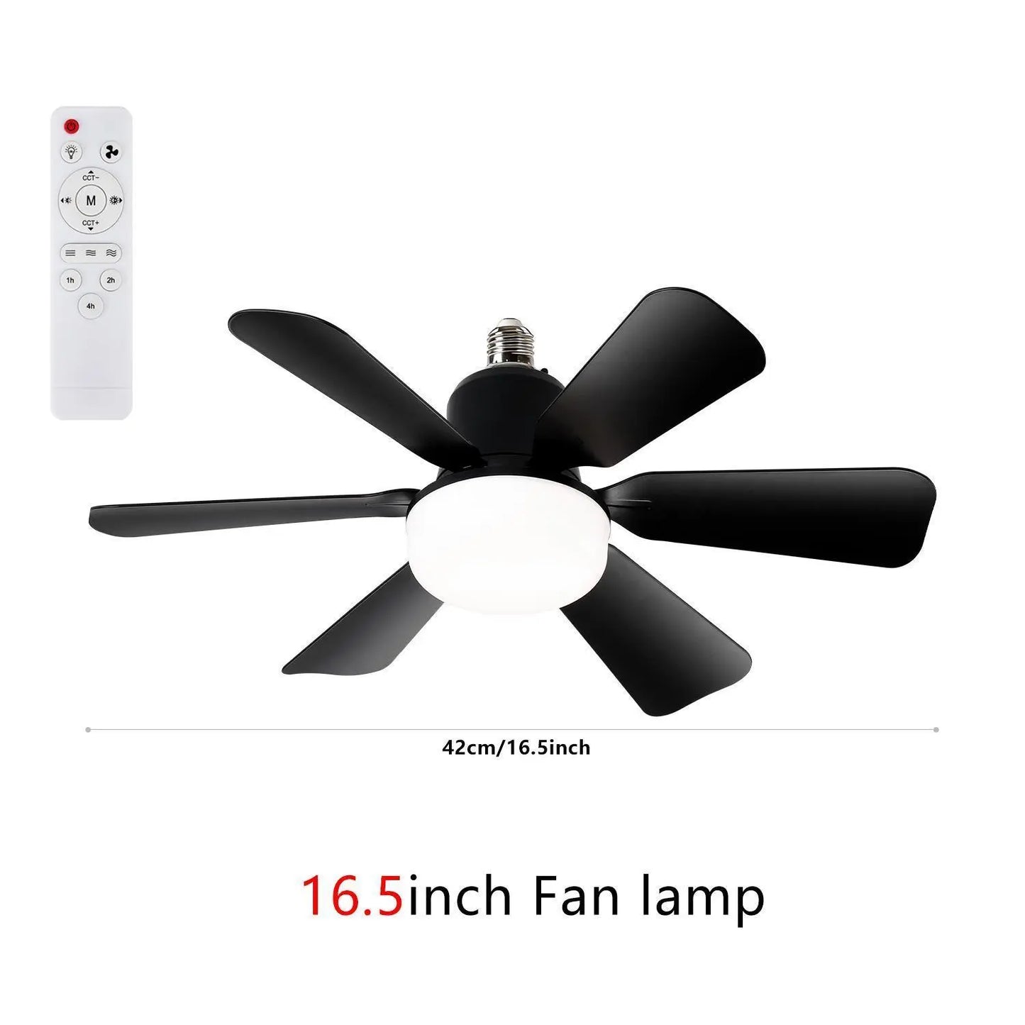Modern Ceiling Fan with Light, 6-Blade Low Profile Fan Light, Can Adjust 3 Speeds, Can Set Timer, Easy to Install, Black and White Options for Bedroom Kitchen Dimmable