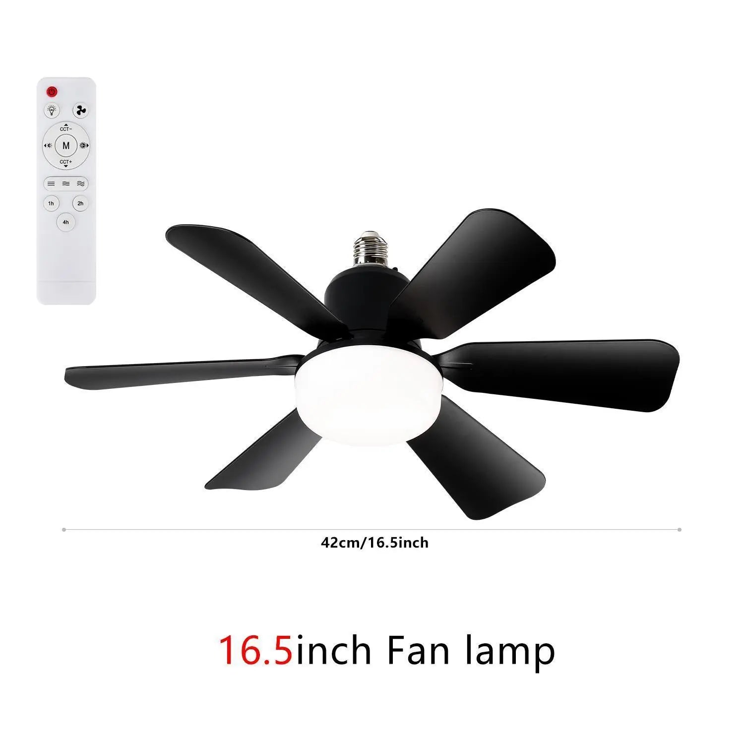 Modern Ceiling Fan with Light, 6-Blade Low Profile Fan Light, Can Adjust 3 Speeds, Can Set Timer, Easy to Install, Black and White Options for Bedroom Kitchen Dimmable