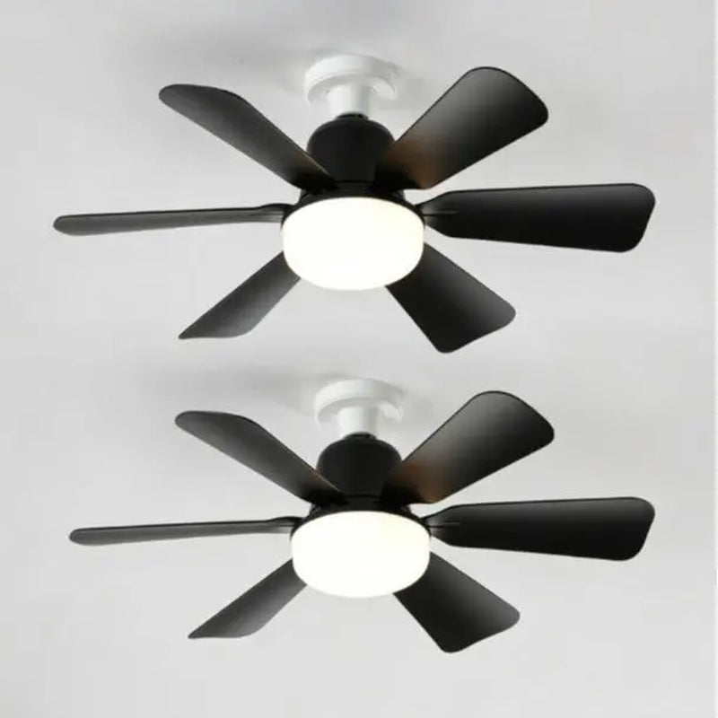 Modern Ceiling Fan with Light, 6-Blade Low Profile Fan Light, Can Adjust 3 Speeds, Can Set Timer, Easy to Install, Black and White Options for Bedroom Kitchen Dimmable