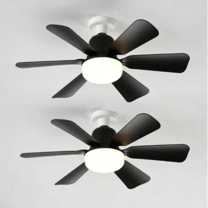 Modern Ceiling Fan with Light, 6-Blade Low Profile Fan Light, Can Adjust 3 Speeds, Can Set Timer, Easy to Install, Black and White Options for Bedroom Kitchen Dimmable