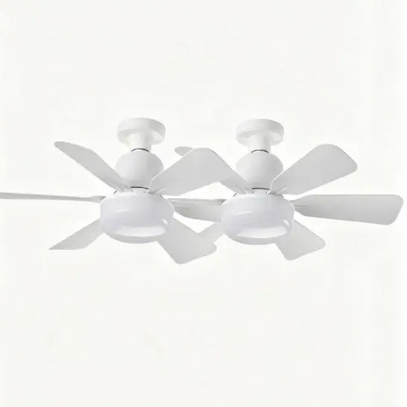 Modern Ceiling Fan with Light, 6-Blade Low Profile Fan Light, Can Adjust 3 Speeds, Can Set Timer, Easy to Install, Black and White Options for Bedroom Kitchen Dimmable