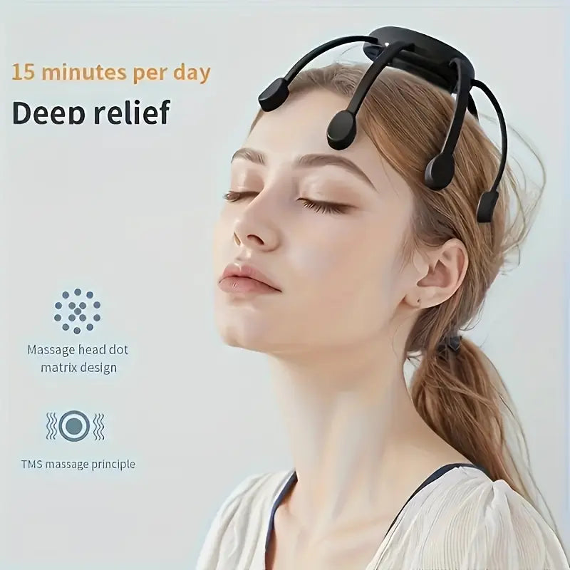 8-Finger Head Massager - 5 Modes/Usb Charging, Home and Travel Essential, to Relax the Whole Body and Suitable for Long Hours of Tense Work.