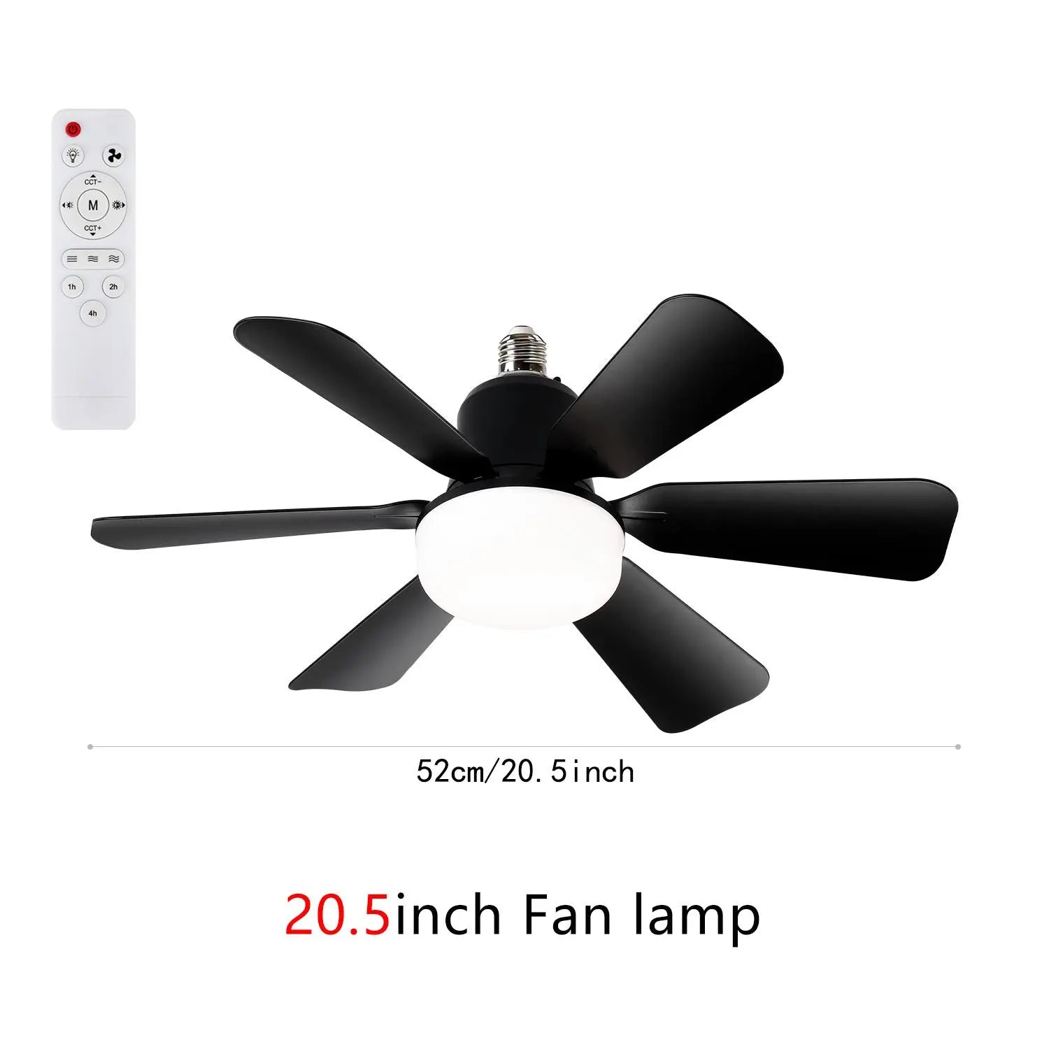 Modern Ceiling Fan with Light, 6-Blade Low Profile Fan Light, Can Adjust 3 Speeds, Can Set Timer, Easy to Install, Black and White Options for Bedroom Kitchen Dimmable