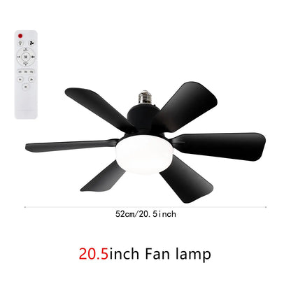Modern Ceiling Fan with Light, 6-Blade Low Profile Fan Light, Can Adjust 3 Speeds, Can Set Timer, Easy to Install, Black and White Options for Bedroom Kitchen Dimmable