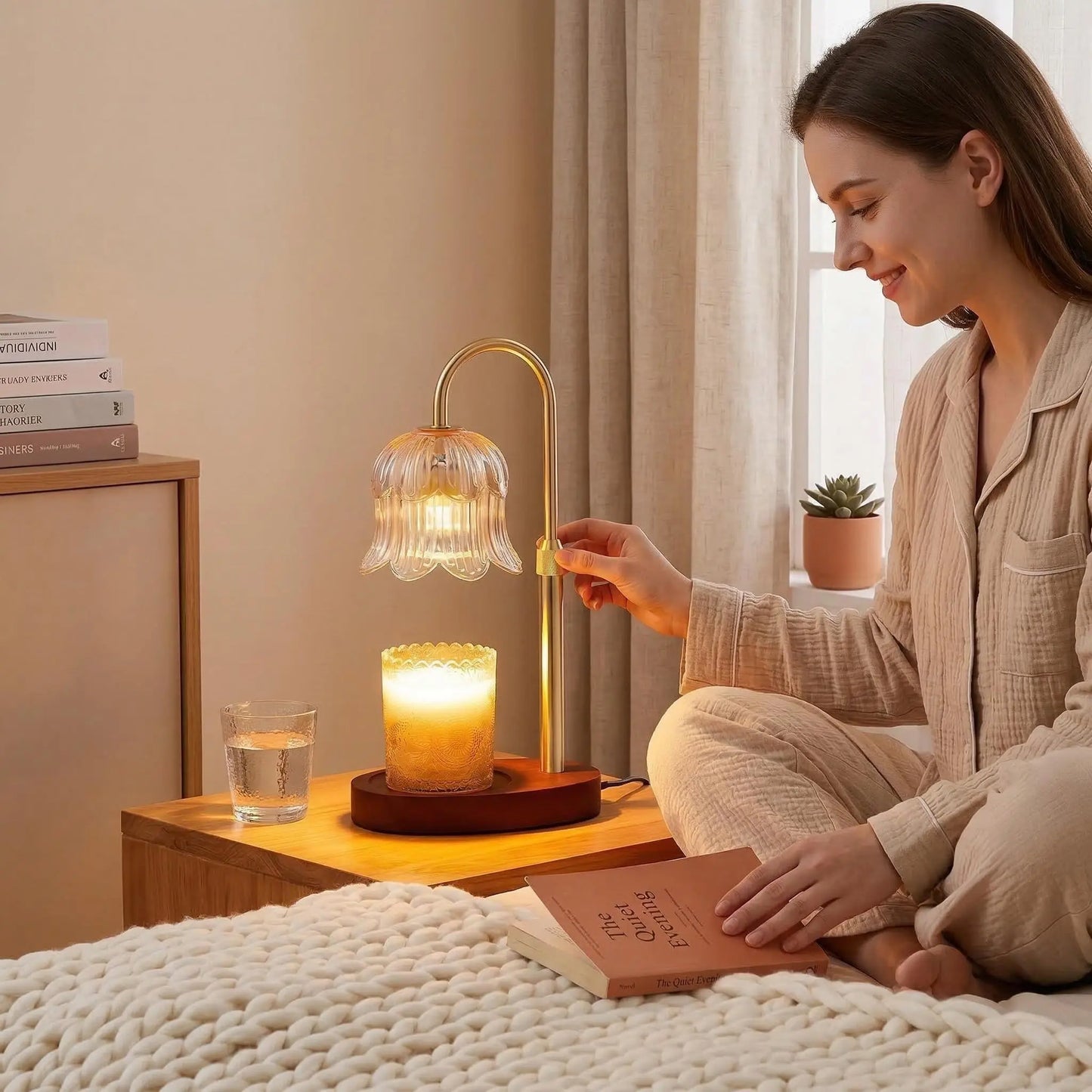 Flower-Shaped Candle Warm Light Strip with Timer Function: Aromatherapy Candle Heating Light, Unique Glass Lamp, Adjustable Height, Suitable for Home Bedroom Decor; Birthday Gift, Gifts for Her and Him, Tiktok Store Spring/Summer Celebrations
