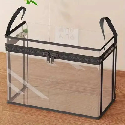 【 Free Shipping 】Large Clear Thick Plastic Storage Box with Hinged Lid, Heavy-Duty Durable High Capacity Organizer, Perfect for Home, Camping, Travel, Attic and Moving