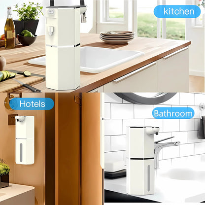 Automatic Foaming Soap Dispenser Touchless 12Oz USB Rechargeable with 4 Adjustable Levels Waterproof Soap Dispenser for Kitchen Bathroom Home Essentials Wall Mounted Use