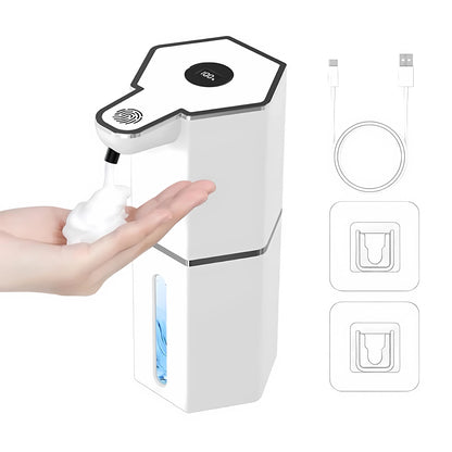 Automatic Foaming Soap Dispenser Touchless 12Oz USB Rechargeable with 4 Adjustable Levels Waterproof Soap Dispenser for Kitchen Bathroom Home Essentials Wall Mounted Use