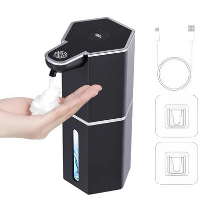 Automatic Foaming Soap Dispenser Touchless 12Oz USB Rechargeable with 4 Adjustable Levels Waterproof Soap Dispenser for Kitchen Bathroom Home Essentials Wall Mounted Use