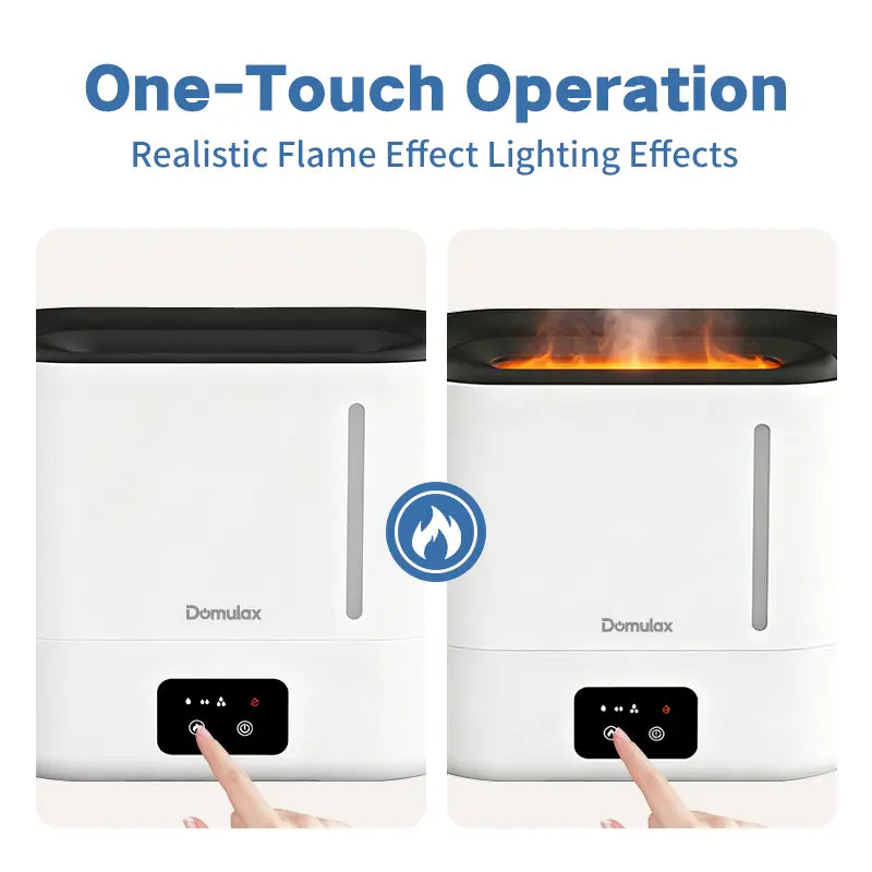 3-In-1 Humidifier +Diffuser + Nightlight,3L Humidifiertop Fill Cool Mist Simulated Flame Essential Oil for Large Room for Baby,Auto Shut-Off Runtime 35 Db Quiet Super Sized Easy to Clean & Fill, Humidifier for Dry Air Relief,White
